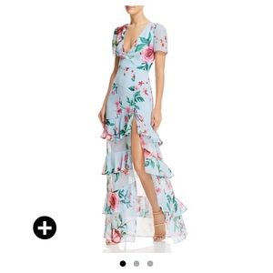 Fame and Partners Pearl Faux Wrap Floral Dress